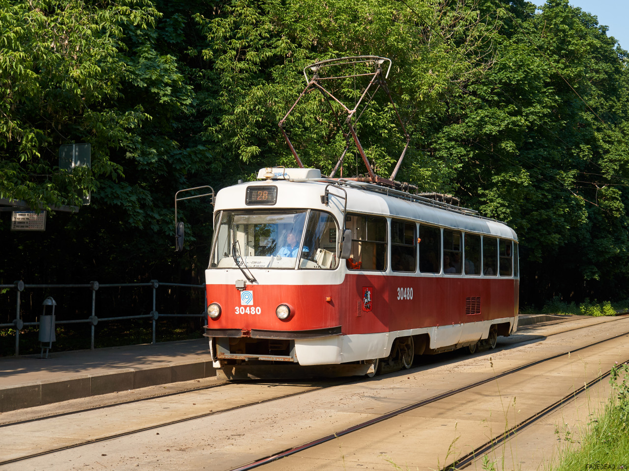 Thumbnail for «Красная Tatra T3 №30480 на 28 маршруте»